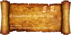 Einvachter Rozália névjegykártya